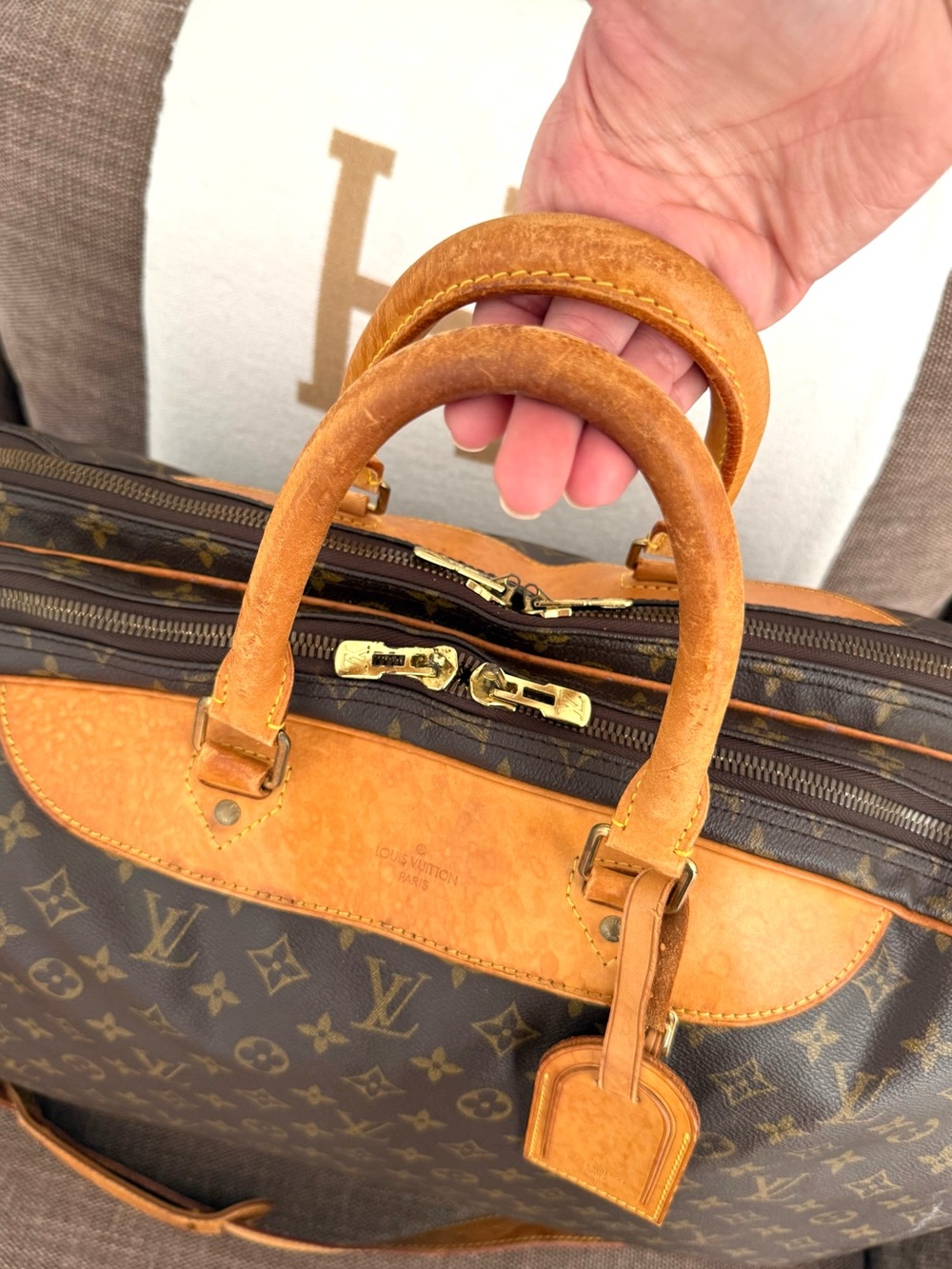 Authentic Louis Vuitton Alizé travel bag M41392 monogram LV brown canvas large - Picture 9 of 16